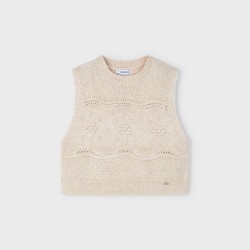 Knitting vest sand               