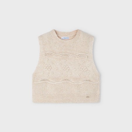 Knitting vest sand               