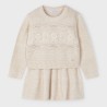 Tricot skirt set sand                