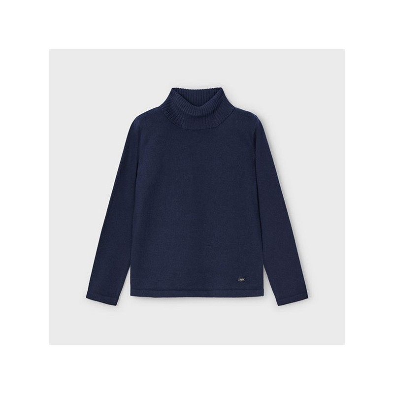 Basic knitting turtleneck navy    