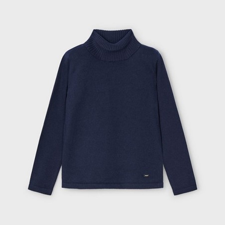 Basic knitting turtleneck navy    