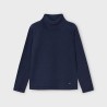 Basic knitting turtleneck navy    