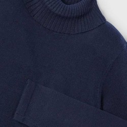 Basic knitting turtleneck navy    