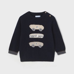 Intarsia embroidered jersey navy  