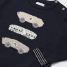 Intarsia embroidered jersey navy  