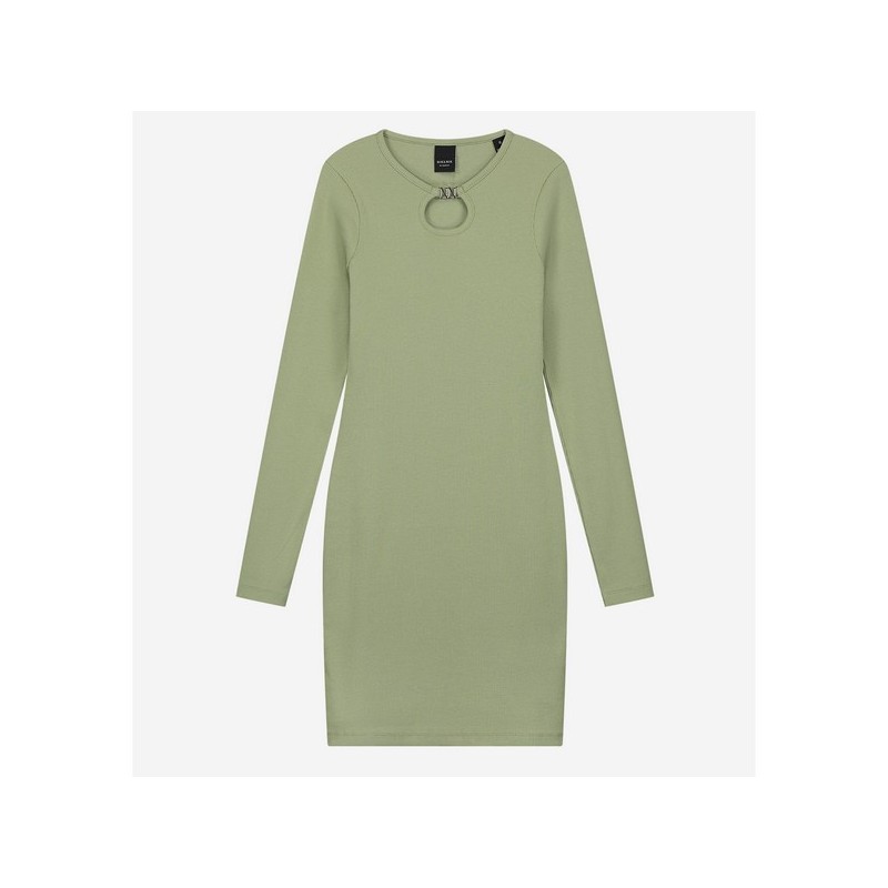 Presley Rib Dress crocodile green