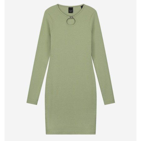 Presley Rib Dress crocodile green