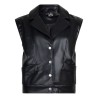 Vegan Leather Sleeveless Gilet black