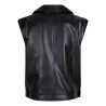 Vegan Leather Sleeveless Gilet black