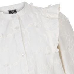 Flower Ruffle Shirt LS lily white