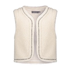 Gilet Teddy embroidery offwhite