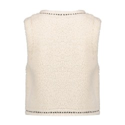 Gilet Teddy embroidery offwhite