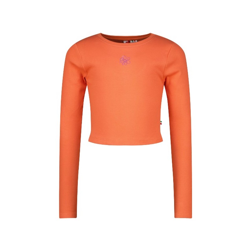 G-basic-crop rib longsleeve fresh coral