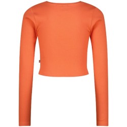 G-basic-crop rib longsleeve fresh coral