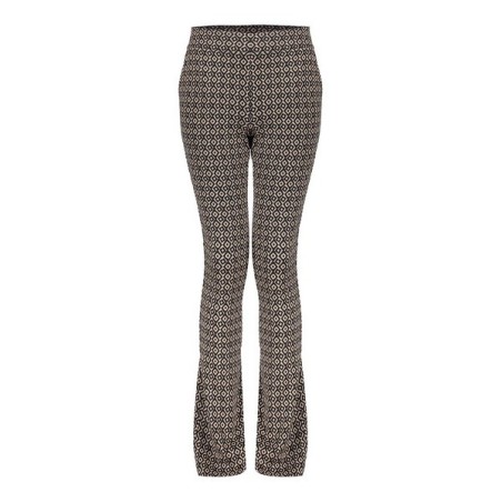 Pants jacquard flared 2-tone black/sand