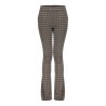 Pants jacquard flared 2-tone black/sand