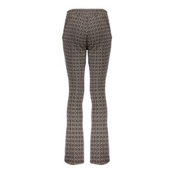 Pants jacquard flared 2-tone black/sand