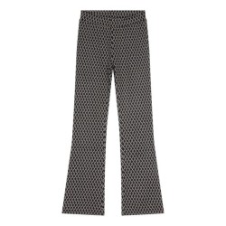 Flared Pants Diagonal Check black