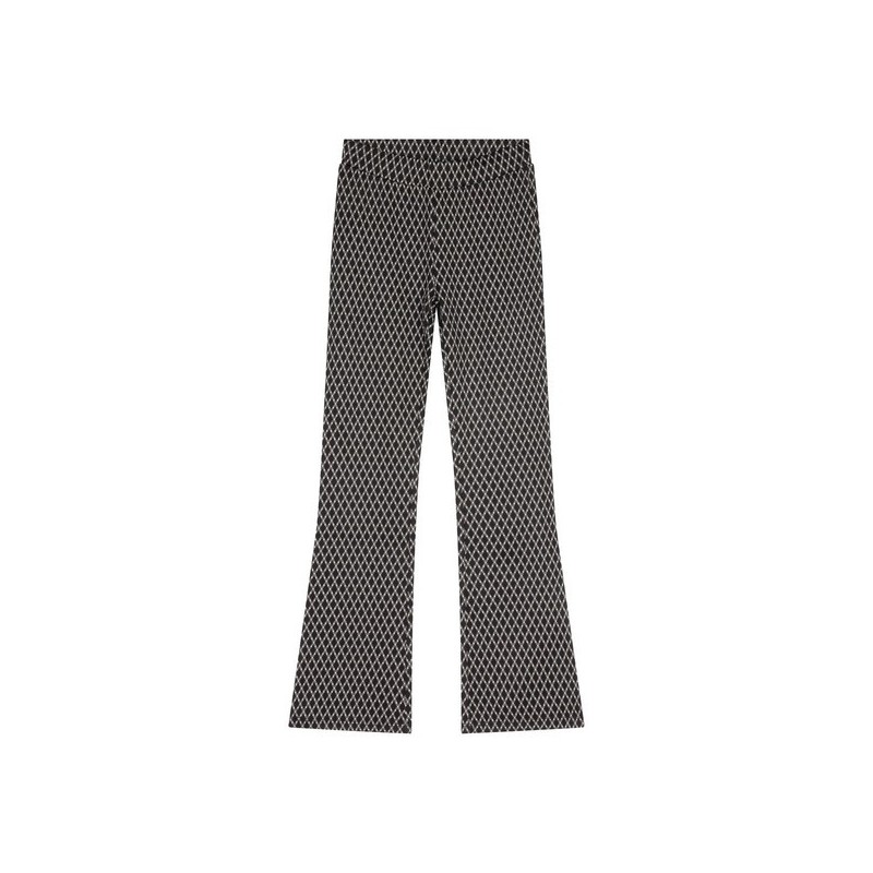 Flared Pants Diagonal Check black