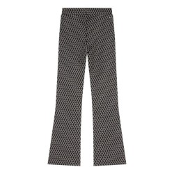 Flared Pants Diagonal Check black