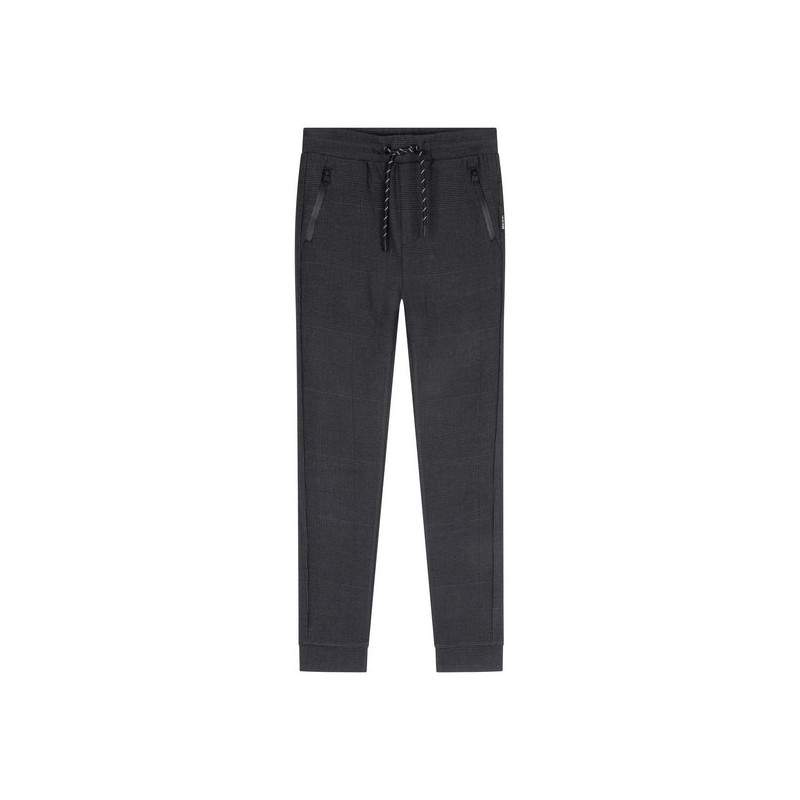 Jog Pant Check Zip black