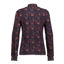 Top AOP small flower navy/red