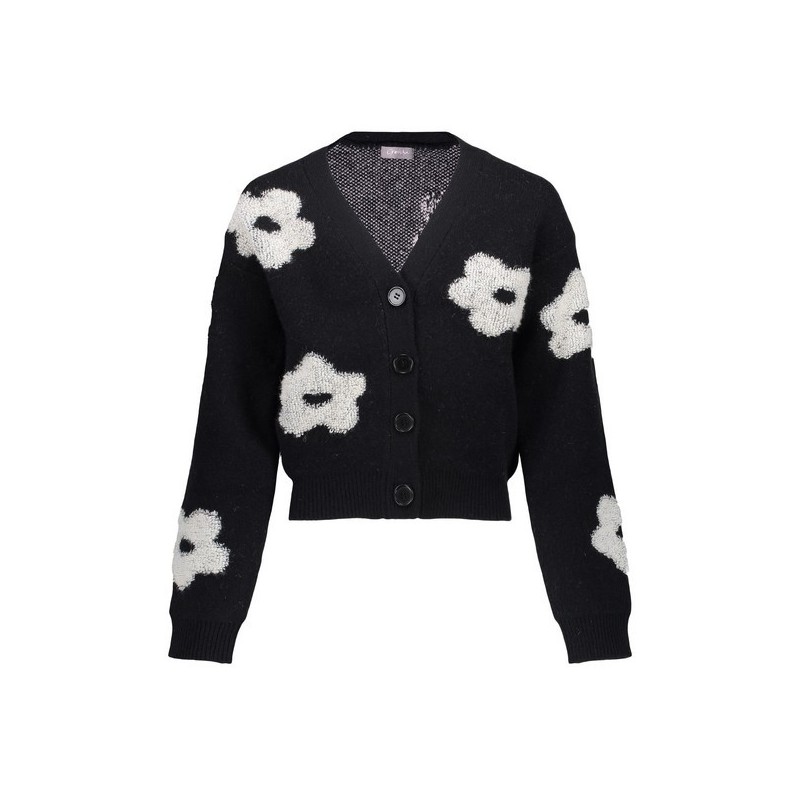 Vest flowers black/offwhite