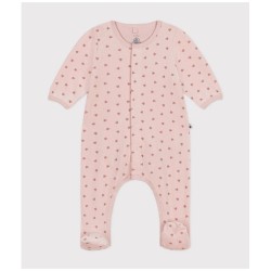 Babypakje velours hartjes saline roze