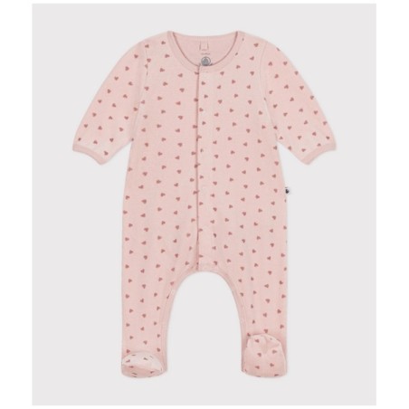 Babypakje velours hartjes saline roze