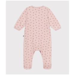 Babypakje velours hartjes saline roze