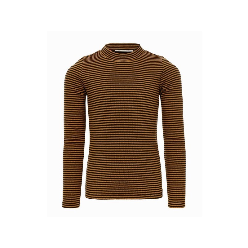 Little y/d striped T-shirt l/s ochre stripe